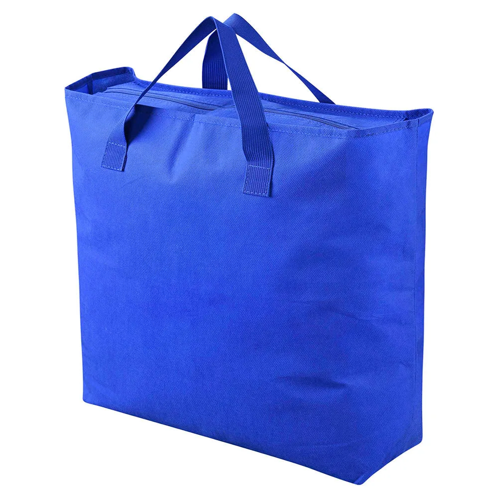 Yescom Reusable Tote Bag with Handles and Zipper Blue Polyester