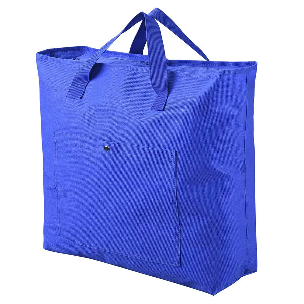 Yescom Reusable Tote Bag with Handles and Zipper Blue Polyester